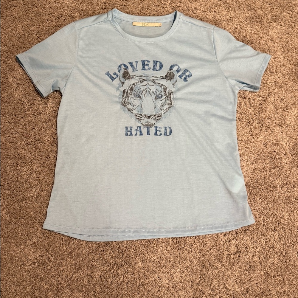 Women's Light Blue Graphic Tee